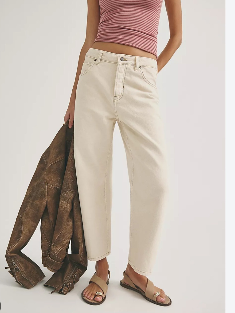 Free People We The Free Deep Trance Dropped Boyfriend Jeans Jean Casual Khaki 29